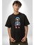 Hiphop Kurukafa Hoodie Pamuklu Bisiklet Yaka Kadın Erkek Oversize Boyfriend Dijital Baskılı Siyah T-Shirt 5