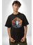 Hindu Fil Bereket Tanrısı Pamuklu Bisiklet Yaka Kadın Erkek Oversize Boyfriend Dijital Baskılı Siyah T-Shirt 4