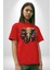 Bereket Fil Hintli Tasarım Pamuklu Bisiklet Yaka Kadın Erkek Oversize Boyfriend Dijital Baskılı Kırmızı T-Shirt 3