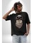 Kasket Bandana Motorcu Kedi Pamuklu Bisiklet Yaka Kadın Erkek Oversize Boyfriend Dijital Baskılı Siyah T-Shirt 2