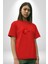Ay Yıldız Kırmızı Kemal Atatürk Imza Pamuklu Bisiklet Yaka Kadın Erkek Oversize Boyfriend Dijital Baskılı Kırmızı T-Shirt 2