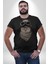 Kasket Bandana Motorcu Kedi Kadın Erkek Unisex Siyah Organik Baskılı T-Shirt Penye Yüksek Kalite 2