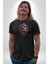 Maske Dövmeli Çiçekli Kız Kadın Erkek Unisex Siyah Organik Baskılı T-Shirt Penye Yüksek Kalite 3