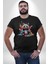 Renkli Yavru Panda Kadın Erkek Unisex Siyah Organik Baskılı T-Shirt Penye Yüksek Kalite 1