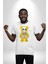 Mutlu Ol Kadın Erkek Unisex Beyaz Organik Baskılı T-Shirt Penye Yüksek Kalite 1