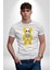 Mutlu Ol Kadın Erkek Unisex Beyaz Organik Baskılı T-Shirt Penye Yüksek Kalite 5
