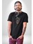 Bandaba Renkli Kurukafa Kadın Erkek Unisex Siyah Organik Baskılı T-Shirt Penye Yüksek Kalite 2