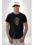 Bandaba Renkli Kurukafa Kadın Erkek Unisex Siyah Organik Baskılı T-Shirt Penye Yüksek Kalite 3
