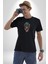 Bandaba Renkli Kurukafa Kadın Erkek Unisex Siyah Organik Baskılı T-Shirt Penye Yüksek Kalite 5