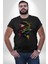 Canlı Afrobeat Füzyon Renkli Siluet Kadın Erkek Unisex Siyah Organik Baskılı T-Shirt Penye Yüksek Kalite 3