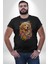 Golden Çiçekli Baby Face Kadın Erkek Unisex Siyah Organik Baskılı T-Shirt Penye Yüksek Kalite 2