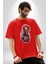 Zombi Kırmızı The Walking Dead Pamuklu Bisiklet Yaka Kadın Erkek Oversize Boyfriend Dijital Baskılı Kırmızı T-Shirt 1