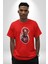 Zombi Kırmızı The Walking Dead Pamuklu Bisiklet Yaka Kadın Erkek Oversize Boyfriend Dijital Baskılı Kırmızı T-Shirt 5