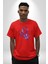 Kelebekler Kanser Günü ve Kadınlar Günü Pamuklu Bisiklet Yaka Kadın Erkek Oversize Boyfriend Dijital Baskılı Kırmızı T-Shirt 3