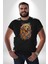 Golden Çiçekli Baby Face Kadın Erkek Unisex Siyah Organik Baskılı T-Shirt Penye Yüksek Kalite 4
