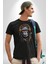 Kulaklık Maymun Müzik Dinliyor Kadın Erkek Unisex Siyah Organik Baskılı T-Shirt Penye Yüksek Kalite 1