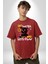 Dışarı Çık ve Oynayalım Teddy Pamuklu Bisiklet Yaka Kadın Erkek Oversize Boyfriend Dijital Baskılı Kırmızı T-Shirt 3