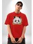 Panda Mandala Pamuklu Bisiklet Yaka Kadın Erkek Oversize Boyfriend Dijital Baskılı Kırmızı T-Shirt 1