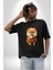 Teacup Pomernian Çeket Pamuklu Bisiklet Yaka Kadın Erkek Oversize Boyfriend Dijital Baskılı Siyah T-Shirt 4