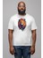 Renkli Yağlı Boya Aslan Kadın Erkek Unisex Beyaz Organik Baskılı T-Shirt Penye Yüksek Kalite 3