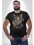 Red Cloud Kedi Hintli Kadın Erkek Unisex Siyah Organik Baskılı T-Shirt Penye Yüksek Kalite 5
