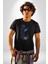 Cadılar Siyah Güller Kadın Erkek Unisex Siyah Organik Baskılı T-Shirt Penye Yüksek Kalite 2