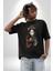 Japon Asyalı Samuray Kadın Pamuklu Bisiklet Yaka Kadın Erkek Oversize Boyfriend Dijital Baskılı Siyah T-Shirt 1