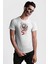 Beyaz ve Kırmızı Yılan Kadın Erkek Unisex Beyaz Organik Baskılı T-Shirt Penye Yüksek Kalite 3