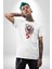 Beyaz ve Kırmızı Yılan Kadın Erkek Unisex Beyaz Organik Baskılı T-Shirt Penye Yüksek Kalite 5
