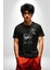 Zürafa Kadın Erkek Unisex Siyah Organik Baskılı T-Shirt Penye Yüksek Kalite 5