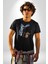 Mordecai ve Rigby Kadın Erkek Unisex Siyah Organik Baskılı T-Shirt Penye Yüksek Kalite 2