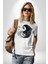 Siyah Beyaz Ying Yang Kadın Erkek Unisex Beyaz Organik Baskılı T-Shirt Penye Yüksek Kalite 2