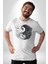 Siyah Beyaz Ying Yang Kadın Erkek Unisex Beyaz Organik Baskılı T-Shirt Penye Yüksek Kalite 3