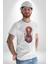 Zombi Kırmızı The Walking Dead Kadın Erkek Unisex Beyaz Organik Baskılı T-Shirt Penye Yüksek Kalite 2
