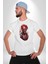 Zombi Kırmızı The Walking Dead Kadın Erkek Unisex Beyaz Organik Baskılı T-Shirt Penye Yüksek Kalite 5