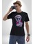 Kulaklık Gözlük Pop Art Heykel Kadın Erkek Unisex Siyah Organik Baskılı T-Shirt Penye Yüksek Kalite 2