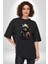 Hip Hop Gençlik Kedi Çeket Pamuklu Bisiklet Yaka Kadın Erkek Oversize Boyfriend Dijital Baskılı Siyah T-Shirt 2