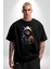 Hip Hop Gençlik Kedi Çeket Pamuklu Bisiklet Yaka Kadın Erkek Oversize Boyfriend Dijital Baskılı Siyah T-Shirt 4