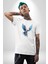 Mavi Beyaz Kartal Kuş Kadın Erkek Unisex Beyaz Organik Baskılı T-Shirt Penye Yüksek Kalite 2