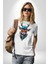 Güneş Gözlüğü Savaşcı Geyik Kadın Erkek Unisex Beyaz Organik Baskılı T-Shirt Penye Yüksek Kalite 1