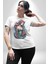 Deniz Kızı Çiçek Kadın Erkek Unisex Beyaz Organik Baskılı T-Shirt Penye Yüksek Kalite 1