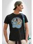 Bluey Kadın Erkek Unisex Siyah Organik Baskılı T-Shirt Penye Yüksek Kalite 3