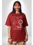 Yükseliş Için Kendin Ol Pamuklu Bisiklet Yaka Kadın Erkek Oversize Boyfriend Dijital Baskılı Kırmızı T-Shirt 1