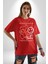 Yükseliş Için Kendin Ol Pamuklu Bisiklet Yaka Kadın Erkek Oversize Boyfriend Dijital Baskılı Kırmızı T-Shirt 3