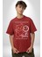 Yükseliş Için Kendin Ol Pamuklu Bisiklet Yaka Kadın Erkek Oversize Boyfriend Dijital Baskılı Kırmızı T-Shirt 4