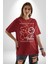Yükseliş Için Kendin Ol Pamuklu Bisiklet Yaka Kadın Erkek Oversize Boyfriend Dijital Baskılı Kırmızı T-Shirt 5