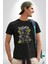 Geçilmez Bölge Kadın Erkek Unisex Siyah Organik Baskılı T-Shirt Penye Yüksek Kalite 3