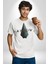 Arrow Kadın Erkek Unisex Beyaz Organik Baskılı T-Shirt Penye Yüksek Kalite 1