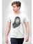 Safari Kedi Şal Eşarp Kadın Erkek Unisex Beyaz Organik Baskılı T-Shirt Penye Yüksek Kalite 1