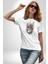 Gitar Kafatası Güller Doğa Uyumu Kadın Erkek Unisex Beyaz Organik Baskılı T-Shirt Penye Yüksek Kalite 1